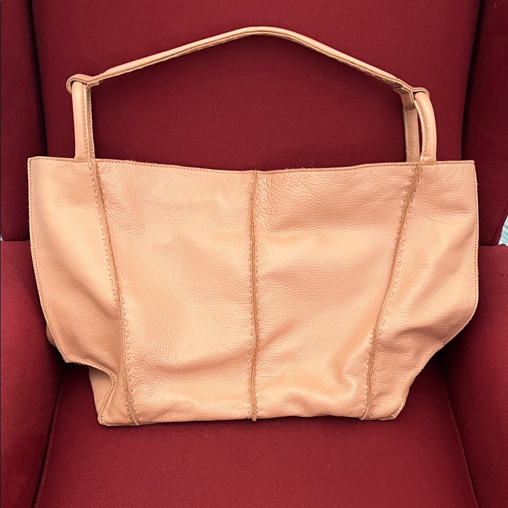 The Sak Los Feliz Peach Leather Tote Bag